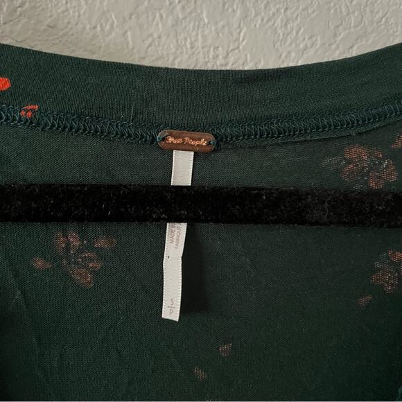 Free People Olivia Green Floral Print Tunic Dress - Picture 6 of 9